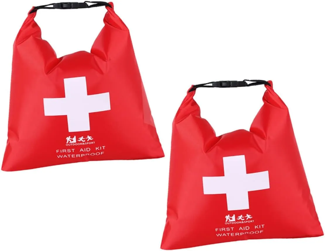2Pcs First Aid Bag Floating Storage Pack Sack for Swimming Kayaking Rafting Outdoor Activities Material for Storage of Essentials