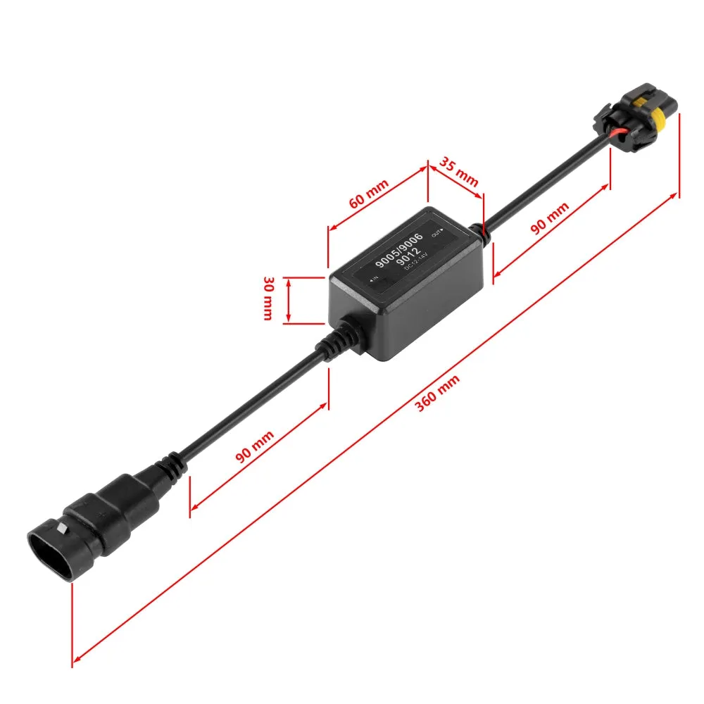 9006/HB4 C10-Model Enhanced LED Headlight Bulbs Canbus Decoder Anti-flicker Hyper Flash No Warning Harness Resistor Conversion Kit 2pcs/set