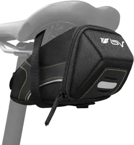 BV Strap-On Bike Bag with Reflective Material - Capacious Saddle Bag with Seperate Divider for Small Items & Room for All Your Essentials - Bike Pouch with Taillight Hanger for Maximum Safety