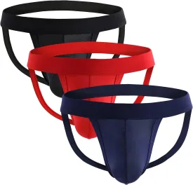 eywlwaar Men's Athletic Supporter Briefs Jockstrap Underwear Elastic Nylon Pouch Bikini Briefs