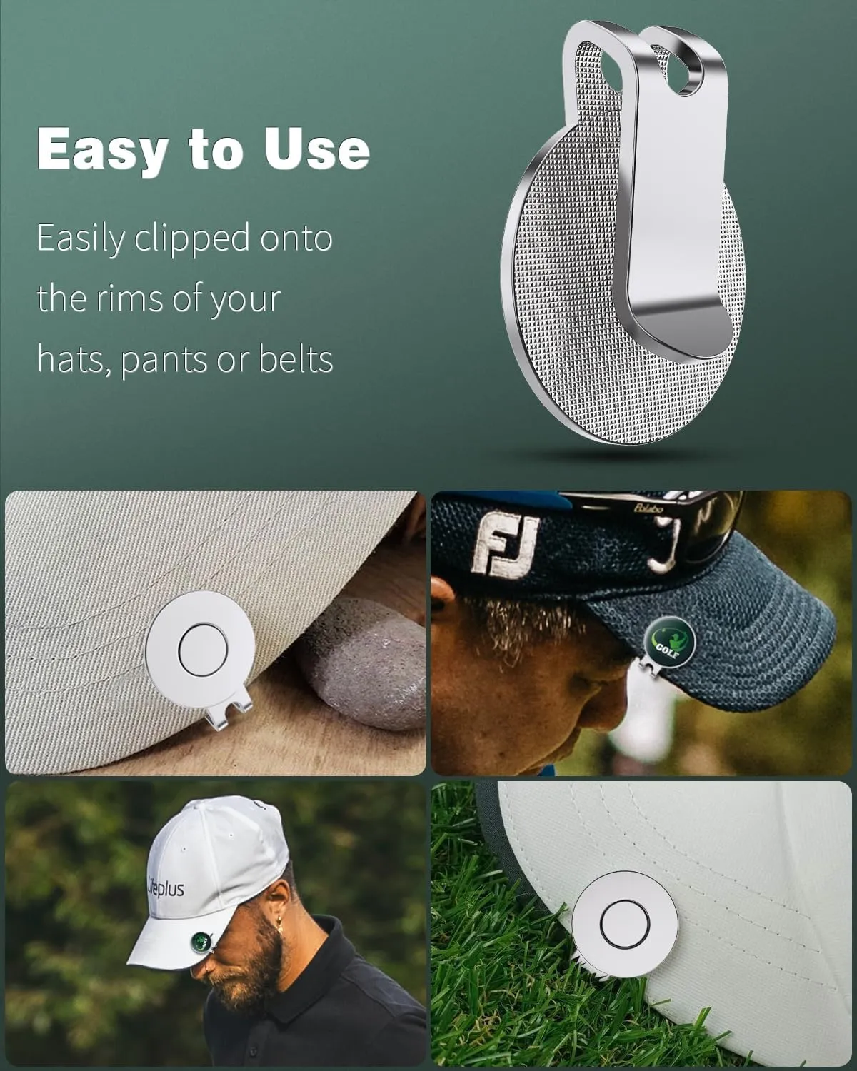 GreenHaven Golf Hat Clips Magnetic Golf Ball Marker Holders for Golf Hats Caps Pants Gloves Bags Visors Belts Nickel-Plated Alloy Clips for Metal Golf Ball Markers (Ball Marker Not Included)