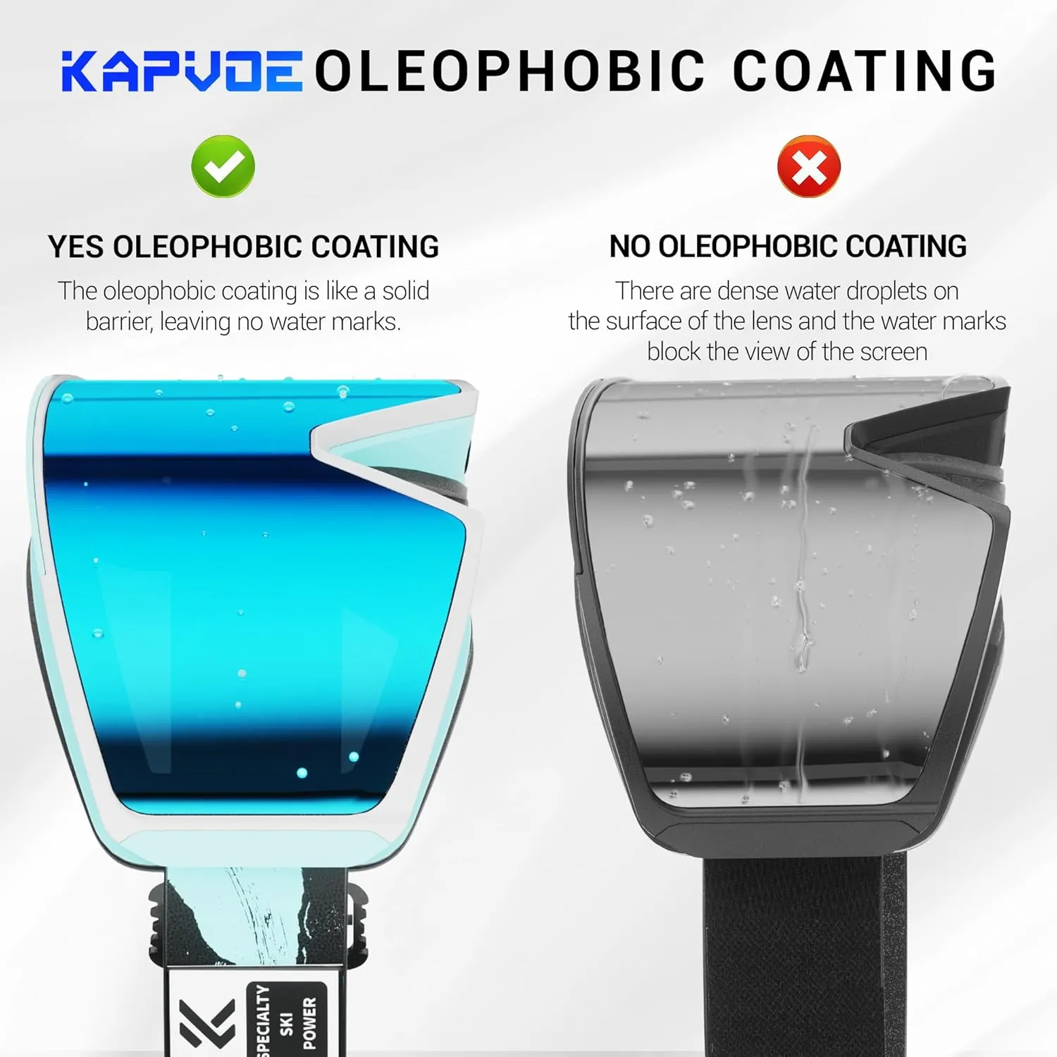 KAPVOE Ski Goggles Snowboard Goggles for Men Women Youth OTG Snow Goggles Anti Fog 1OO% UV Protection Over Glasses