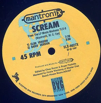 Mantronix - Scream (12", Single) (VG )