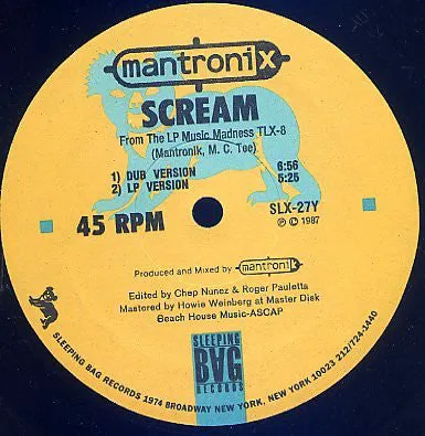 Mantronix - Scream (12", Single) (VG )