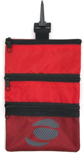 Orlimar Detachable Golf Accessory Pouch, 3 Zippered Pockets for Valuables and Golf Accessories, Clips to Your Golf Bag for Extra Storage and Easy Access.