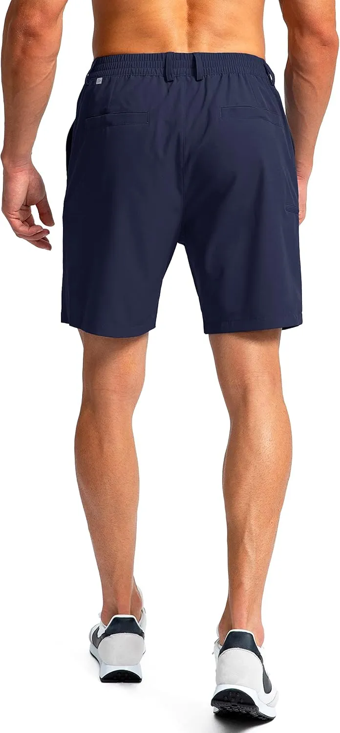 Pinkbomb Men's Golf Shorts with 6 Pockets Stretch Quick Dry Hiking Work Dress Shorts for Men