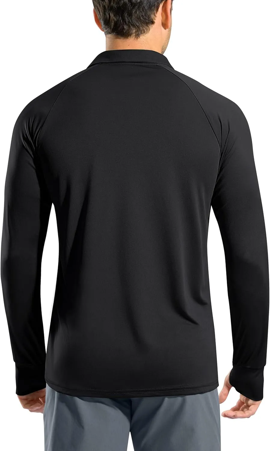 Pudolla Men's Long Sleeve Golf Polo Shirt UPF 50  Lightweight Sun Protection Cool SPF Hiking Shirts for Men