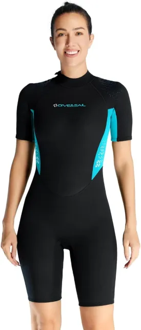 Shorty Wetsuit Men Women 1.5mm / 2mm Neoprene Back Zip Wetsuit Spring Suit for Snorkeling Surfing Kayaking Scuba Short Sleeve Wet Suit