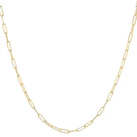 Small 14K Gold Paper Clip Necklace 2.0mm-No Clasp