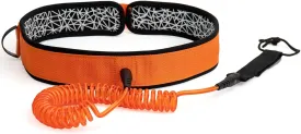 Surf Leash, Surfboard Waist Leash 7mm Thick 10ft Coiled Surf Board Leash SUP Stand Up Paddleboard Leash, Large, Orange