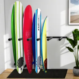 Surfboard Wall Mount - Vertical 4/6 Arms Storage with Rubber Mat, Paddle Rack for SUP, Ski, Skateboards