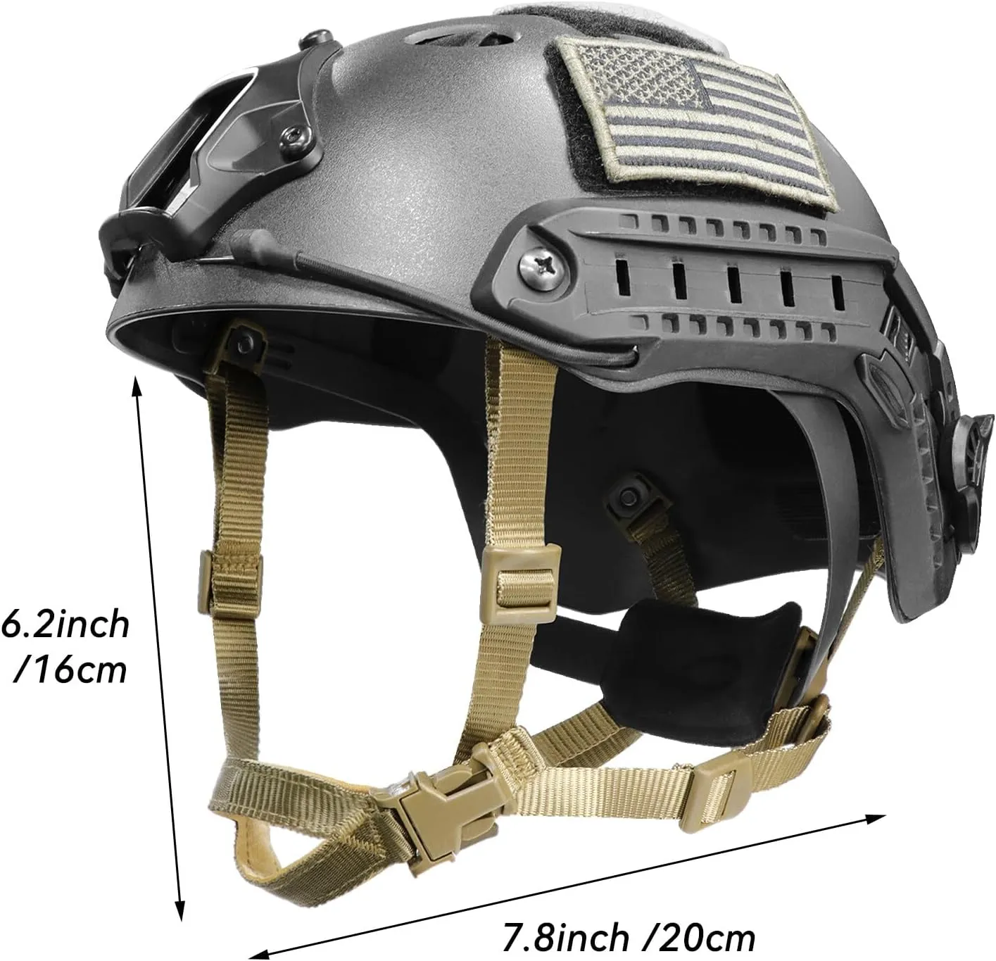 Tactical Helmet Chin Strap Adjustable Dial 4 Points Suspension System with Bolts and Screws for Tactical Fast MICH Bump Helmet Accessory