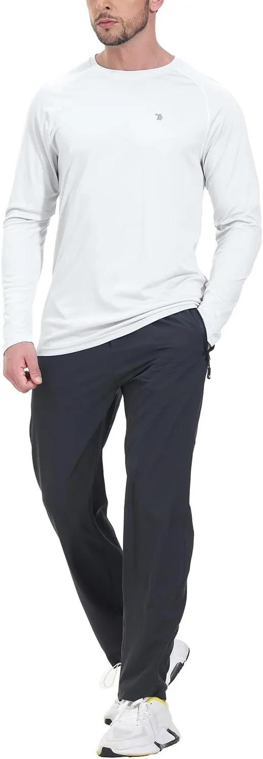 TBMPOY Mens Sun Protection Hiking Shirts Long Sleeve Water UPF 50  SPF UV Shirts Lightweight Fishing Hiking Swimming