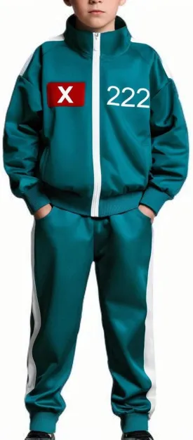 Tracksuit Costume Cosplay 2 Piece Unisex Korean Track Suit Set with Jacket & Joggers