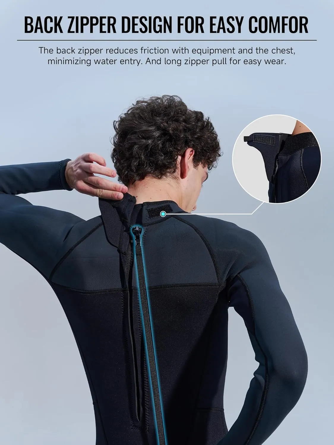 Wetsuits for Men Women Chest Back Front Zip- 3/2mm Shorty Full Body Wet Suits for Men Women, Wetsuit in Cold Water for Surfing Diving Snorkeling Kayaking Paddleboarding Water Sports