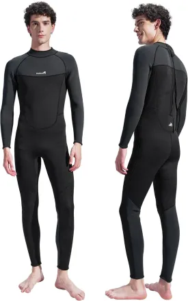 Wetsuits for Men Women Chest Back Front Zip- 3/2mm Shorty Full Body Wet Suits for Men Women, Wetsuit in Cold Water for Surfing Diving Snorkeling Kayaking Paddleboarding Water Sports