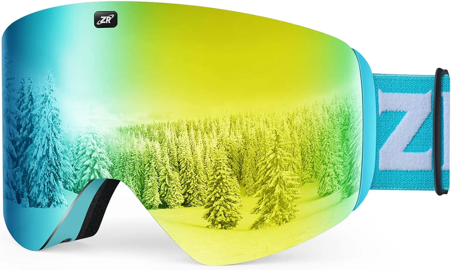 ZIONOR X11 Ski Snowboard Snow Goggles with Magnetic Interchangeable Cylindrical Lens Anti-fog UV Protection for Men Women Adult VLT 7% Gold Lens
